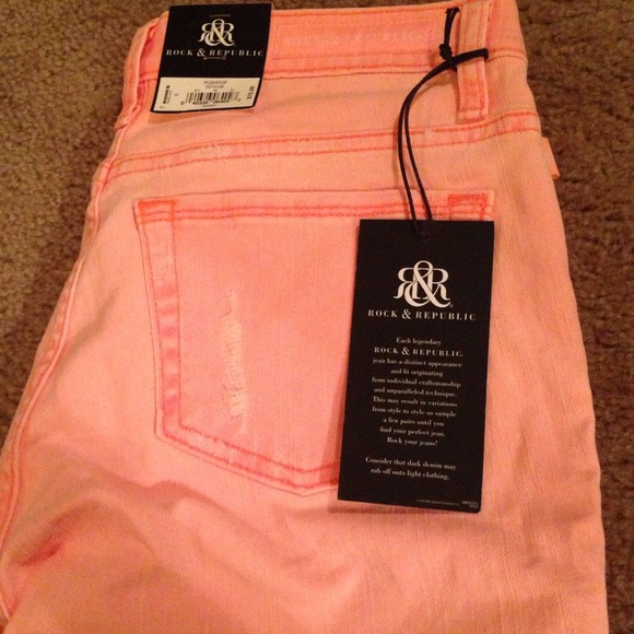Straight leg capris coral denims