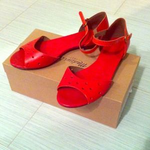 Madewell by J Crew Siberian red hole punch sandals