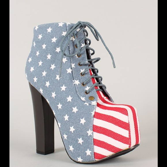 💋SOLD OUT💋American Flag Platform Booties - Picture 3 of 4