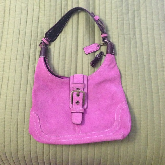 Coach Pink Suede Handbag