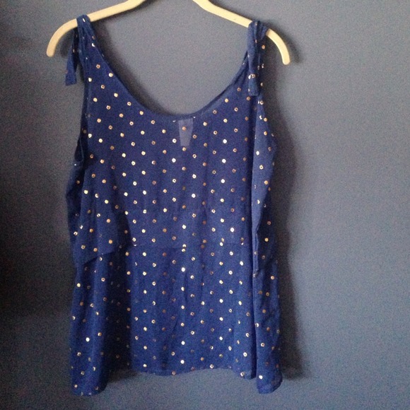 Sheer blue gold top - Picture 2 of 2