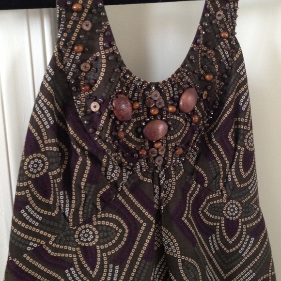 BCBG tank with  beaded neckline