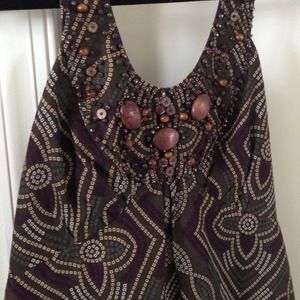 BCBG tank with  beaded neckline