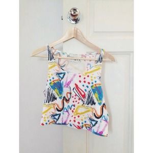 multi colour print crop top | forever 21