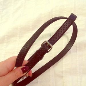 H&m black skinny belt with silver buckle