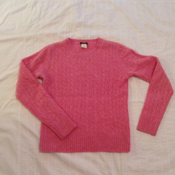 J. Crew pink cable knit sweater