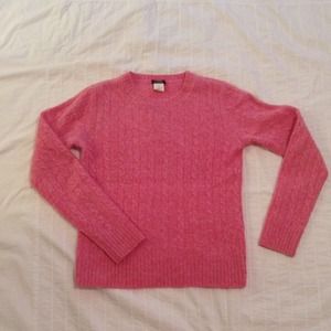 J. Crew pink cable knit sweater