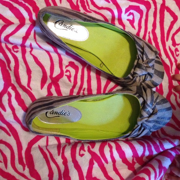 candies zebra print flats