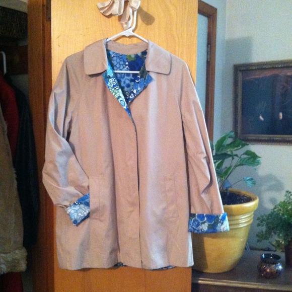 Beige rain coat