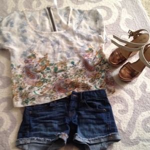 cute floral sheer top