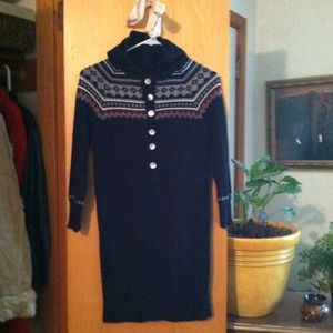 Sweater dress with hoodie