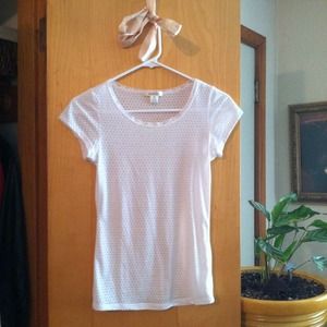 Small white polka dot tee
