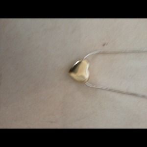 14K white gold heart necklace