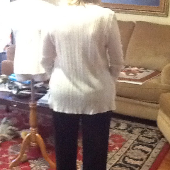 Cream colored ribbed sweater set.  Pristine. - Picture 2 of 3