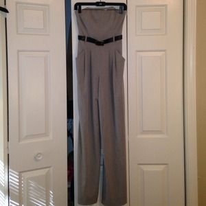 Black Halo strapless, wide leg jumpsuit