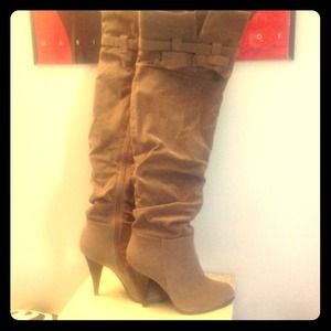 Grey Over the Knee Boots