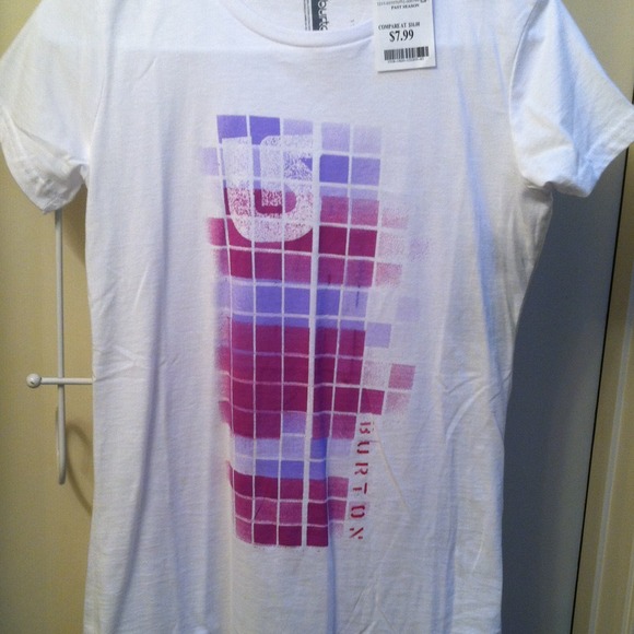 White Burton Shirt With Purple/Pink Design