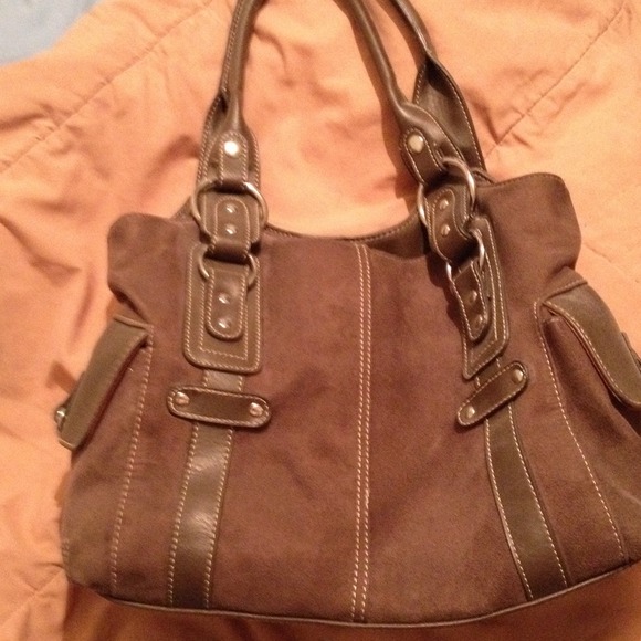 Authentic leather and suede purse