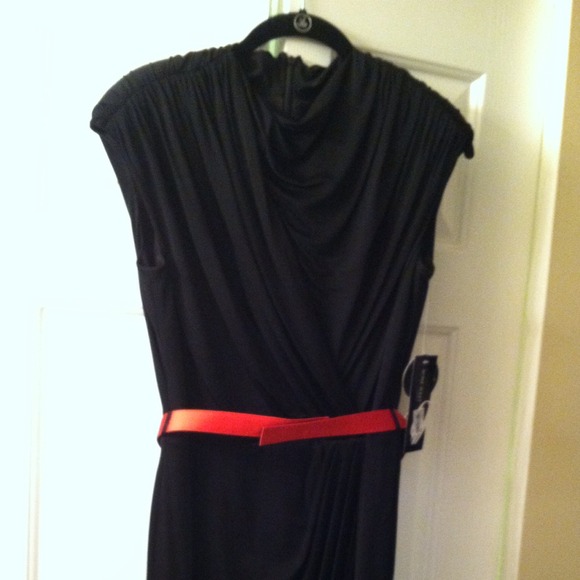 Black and Red Draped Dress-Great for Holidays!!!