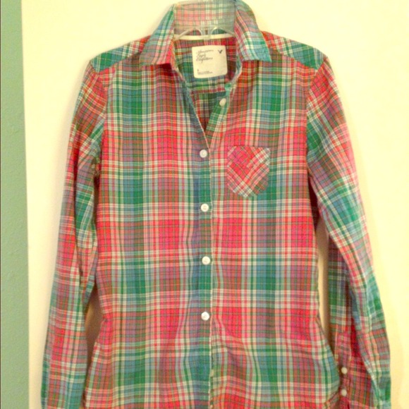 Multicolored plaid button down - Picture 1 of 2