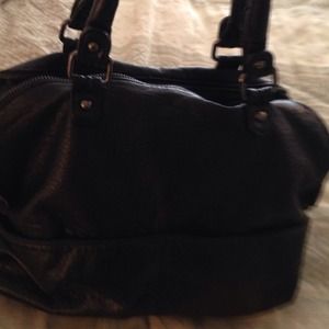 Black faux leather purse