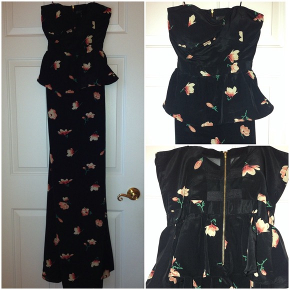 MM Couture Maxi Peplum Dress