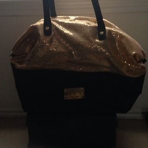 Gold sequin bag