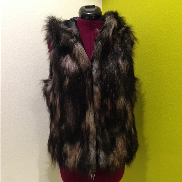 Faux Fur vest with Hood