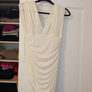 White BCBG cocktail dress.