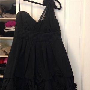 BCBG black cocktail dress.