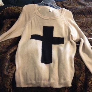 Oversized cross sweater