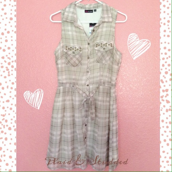 Plaid Button front dress