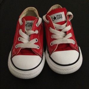 Toddler red low top Converse