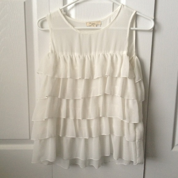 Lovely white ruffle blouse