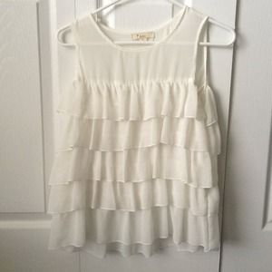 Lovely white ruffle blouse