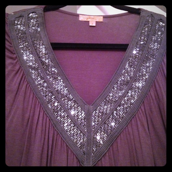 Jaloux grey sparkle blouse. Size small