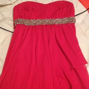 Hot pink high-low dress