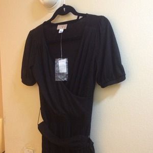 LOFT Black pleated dress.