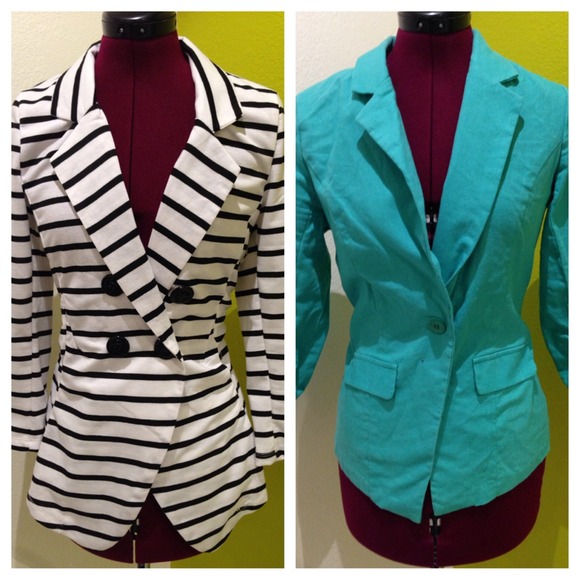 Bundle✨ Turquoise blazer & black and white blazer!