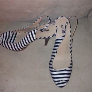 Miss Me stripped peep toe shoes