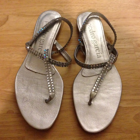 Pedro Garcia zaphir silver sandals sz 8 gorgeous!