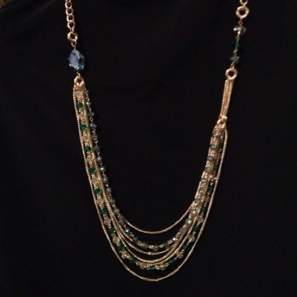 Layered necklace.