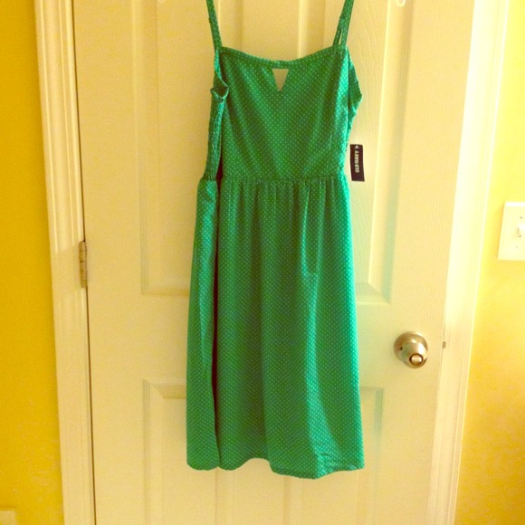 Kelly green polka dot sundress
