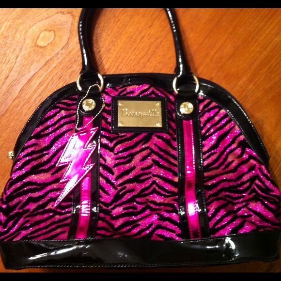 LAST CHANCE! Betsey Johnson Pink Glitter Zebra Bag