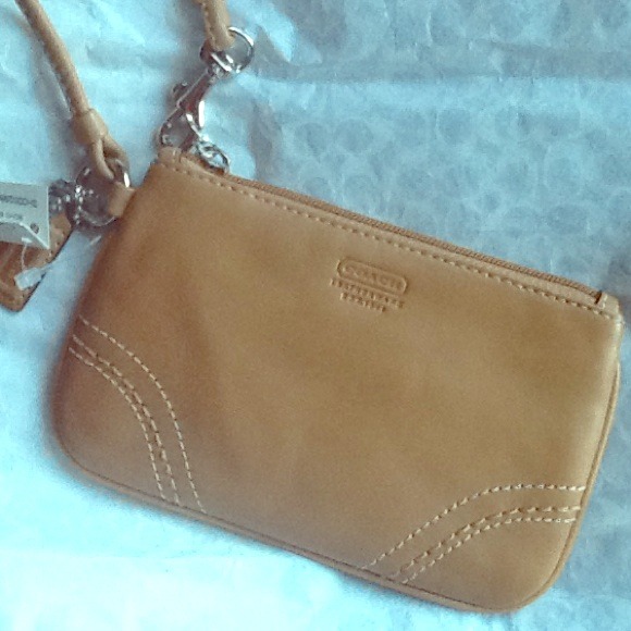 Coach small leather wristlet