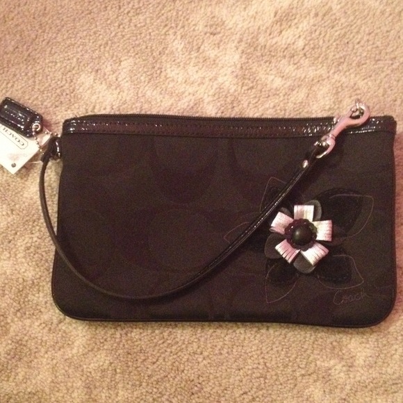 Large Black Coach Wristlet
