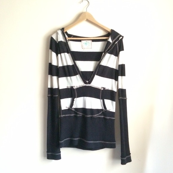 Free People Sweaters - Free People striped hoodie pullover