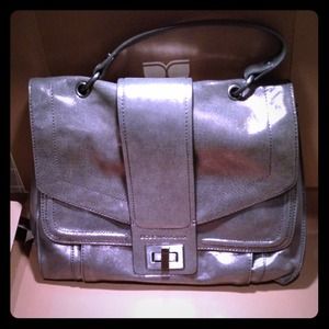 SALE BCBG Maxazria pewter silver leather bag