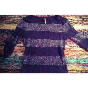 Sparkly 3/4 Length Crop Sweater