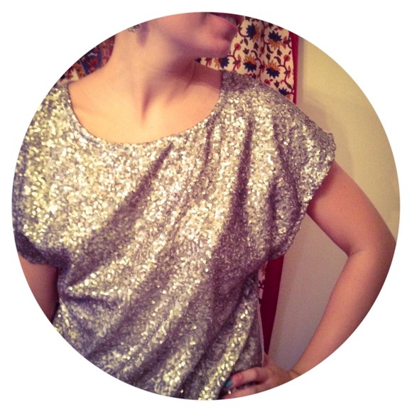 Gold Sequined Crop Top